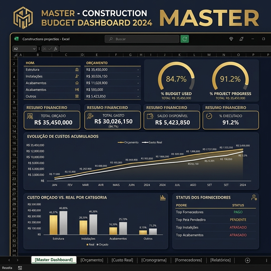 Planilha Master de Orçamento de Obras